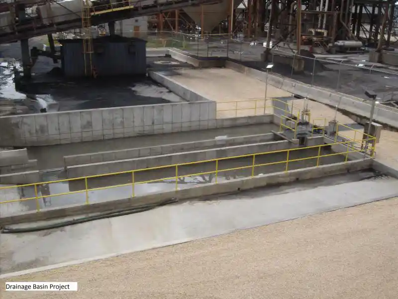 Industrial sitework Drainage Basin project completed by SMG, Inc.